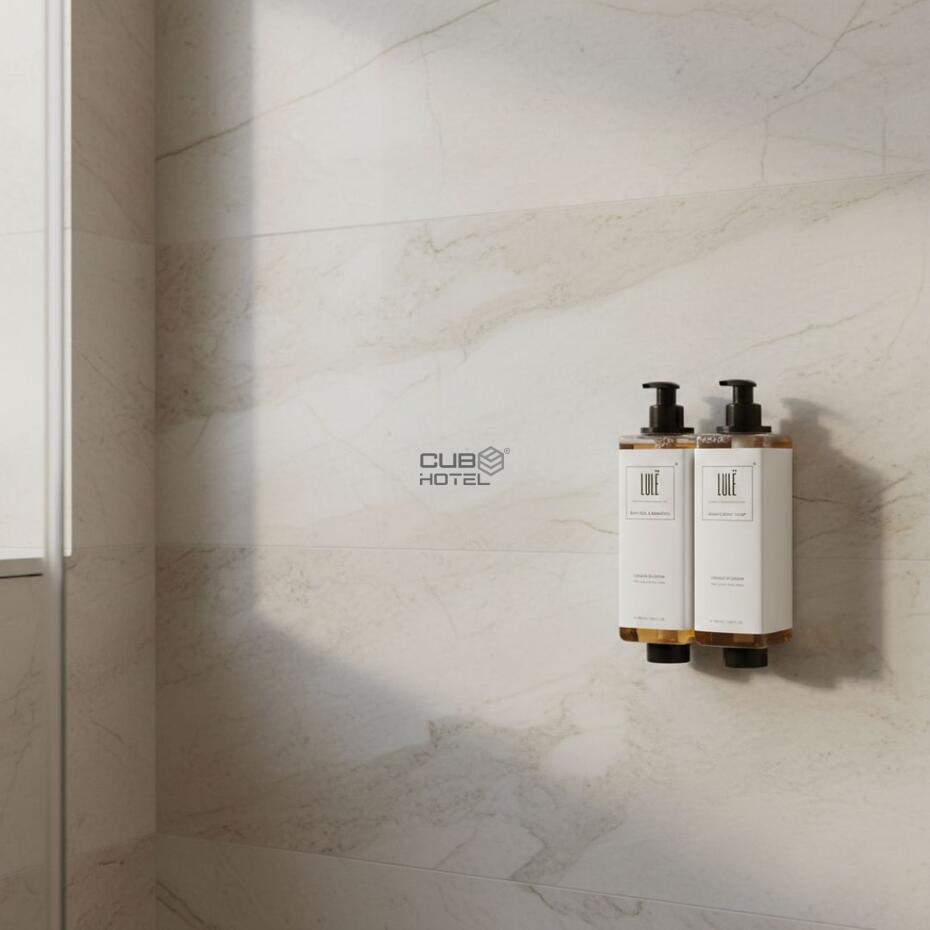 Suporte Parede Preto Amenities para Frasco 480ml